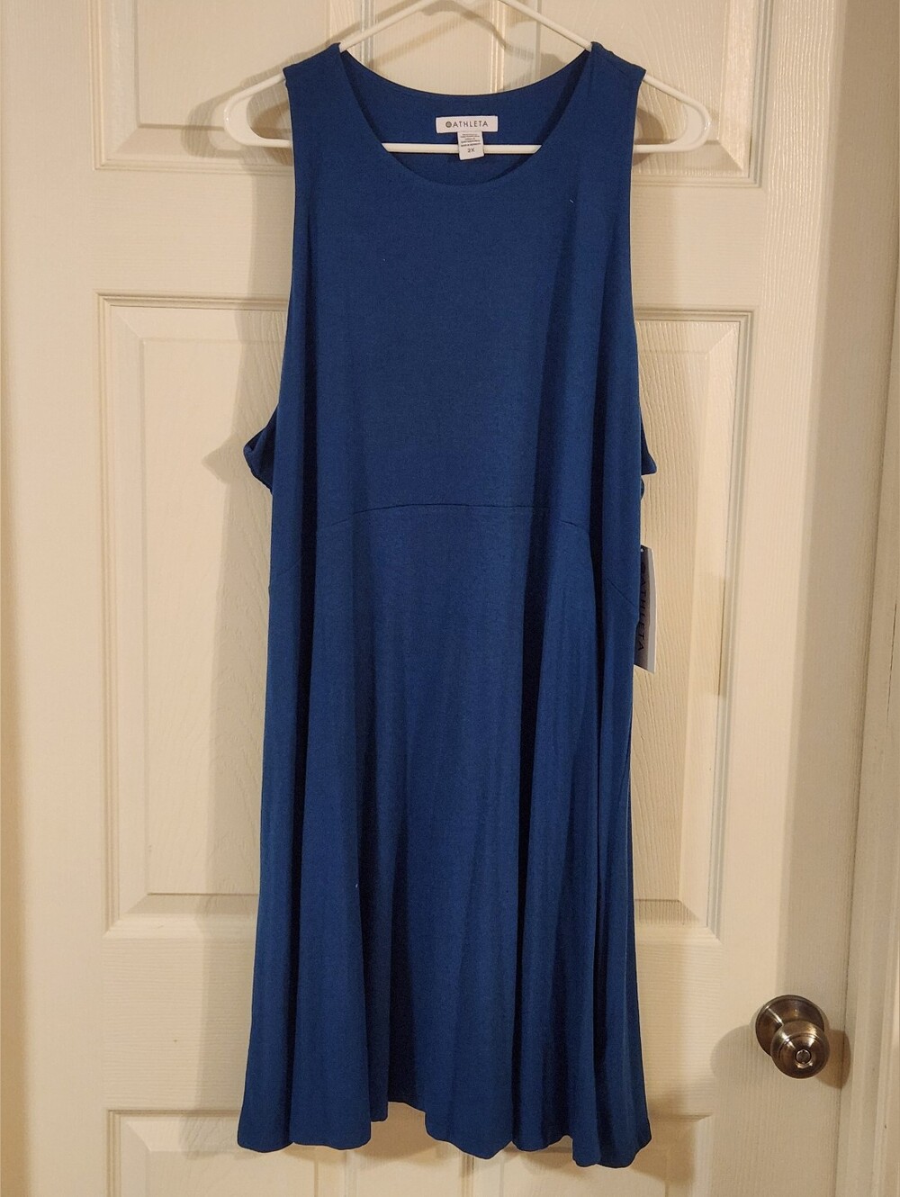 Athleta NWT Size 2X Santorini Thera Blue/Teal Sleeveless Dress